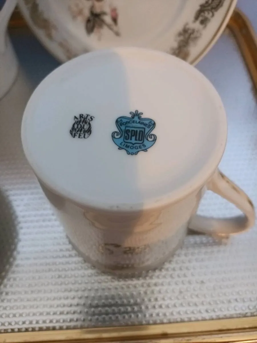 French LIMOGES China Coffee Set for 2 - Image 4