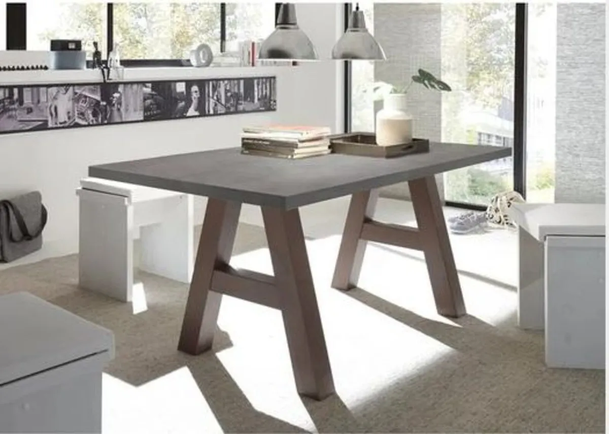 Dark grey top dining table - Image 3