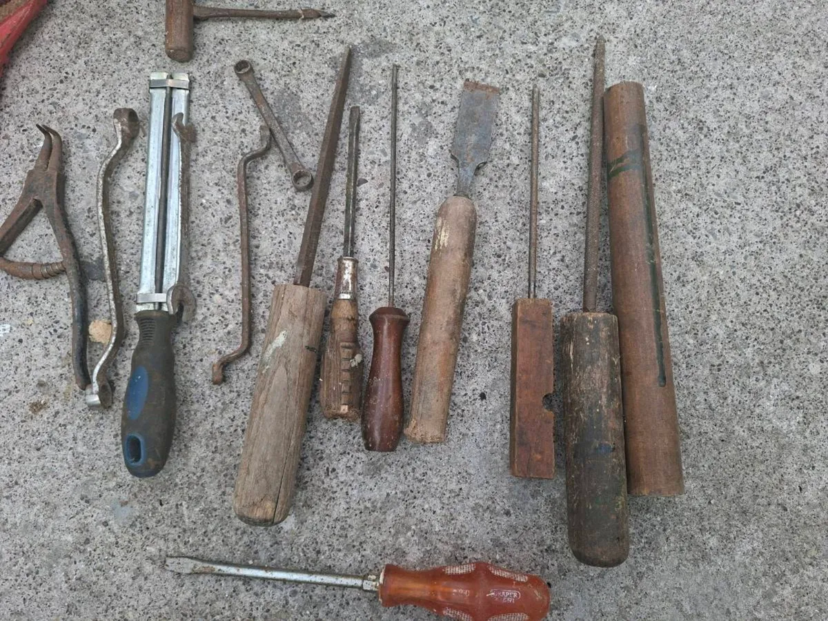 Old Vintage Cantilever Toolbox and Tools - Image 2