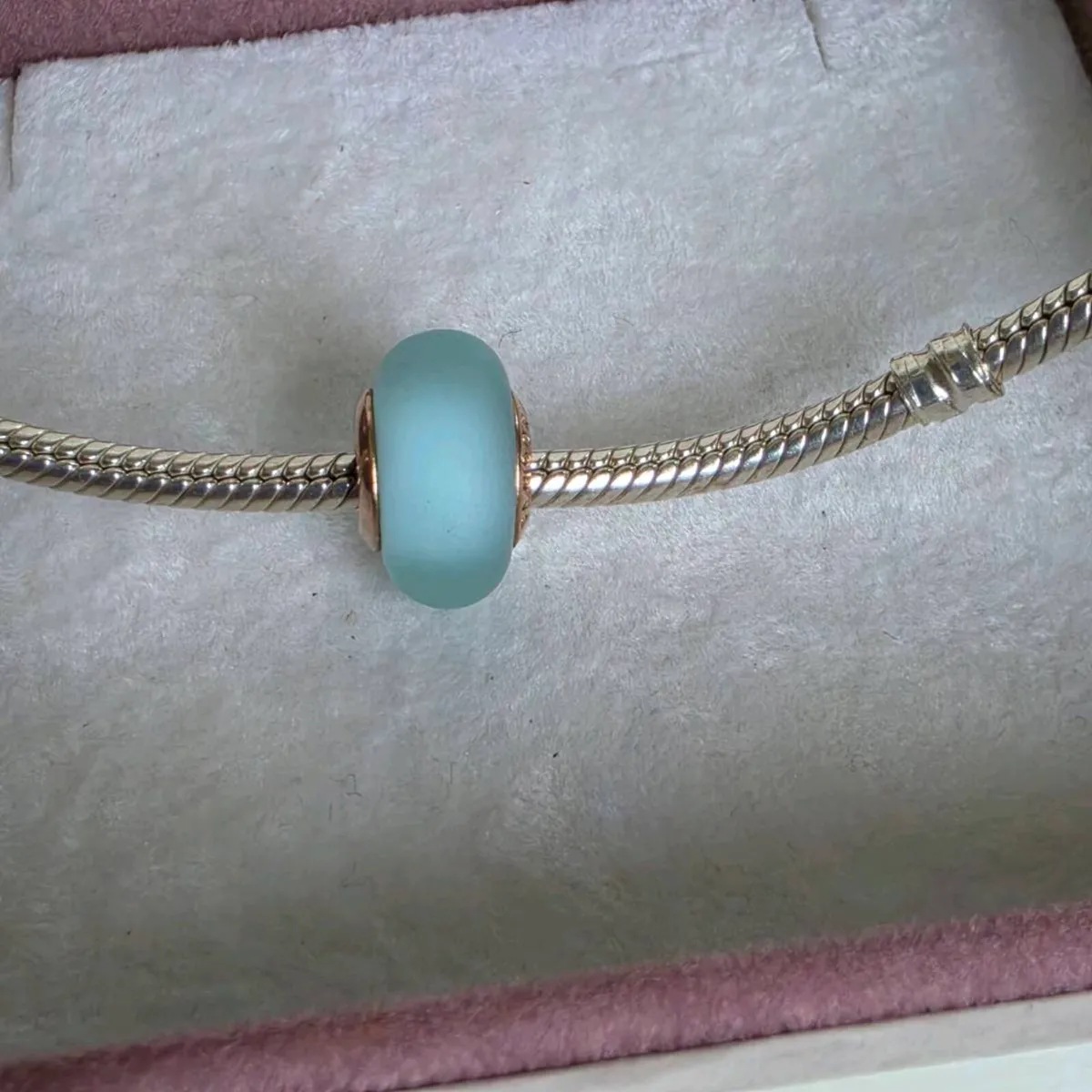 Pandora Rose Gold & Blue Murano glass charm - Image 3