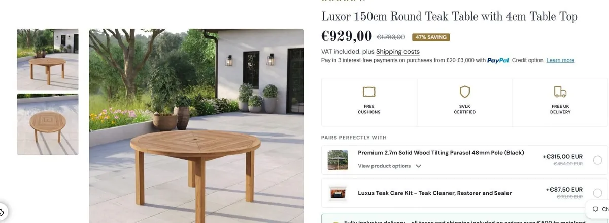 Outdoor Teak Table - Image 2