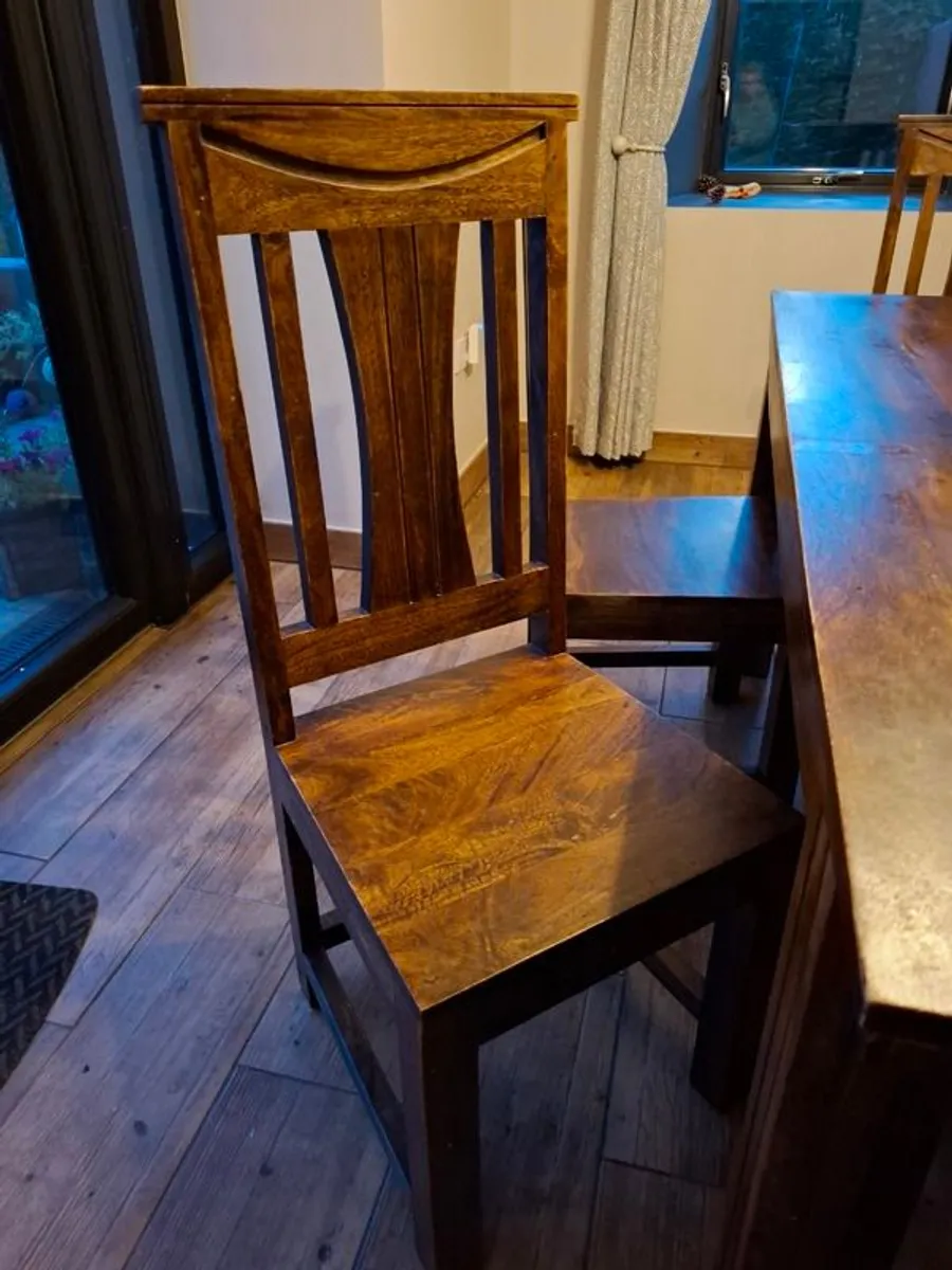 Dining Table and 6 chairs Dark wood - Image 4