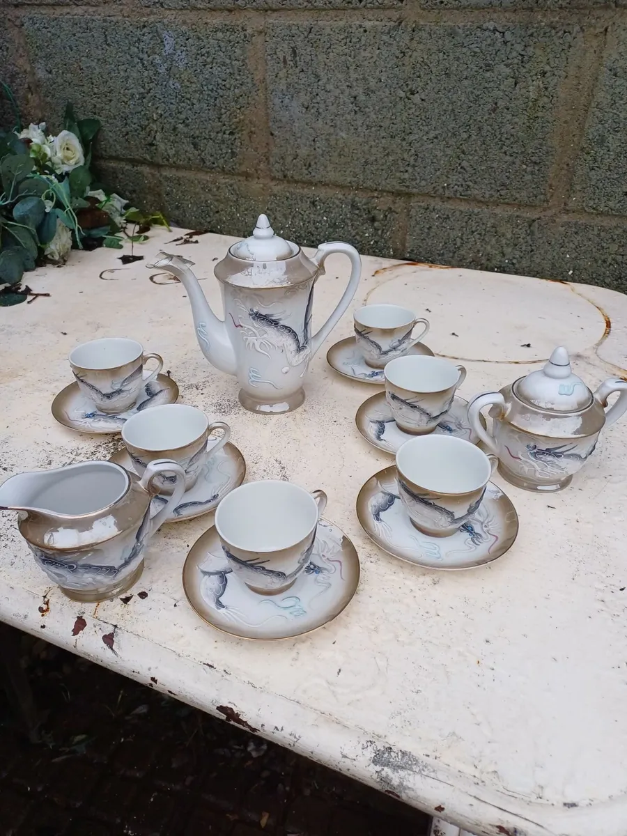 1950’s Japanese Dragonware Coffee Set - Image 1