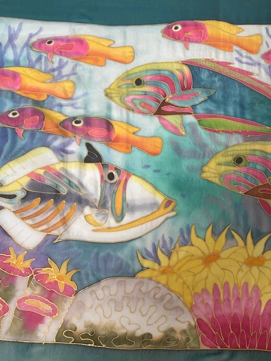 Multicolored Thai Silk Marine Motif - Image 2