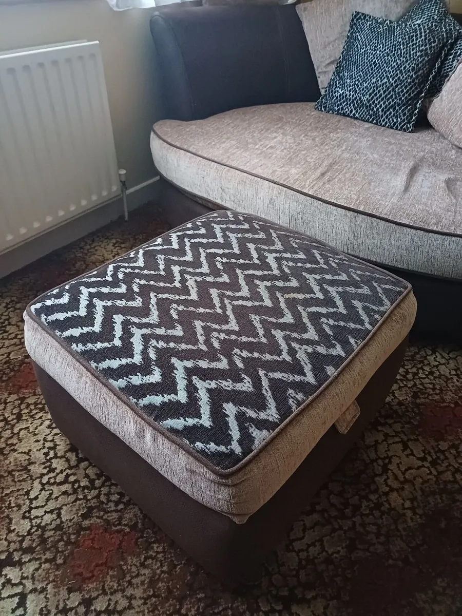 3 Seater and 2 Seater Couch with Pouffe - Image 3