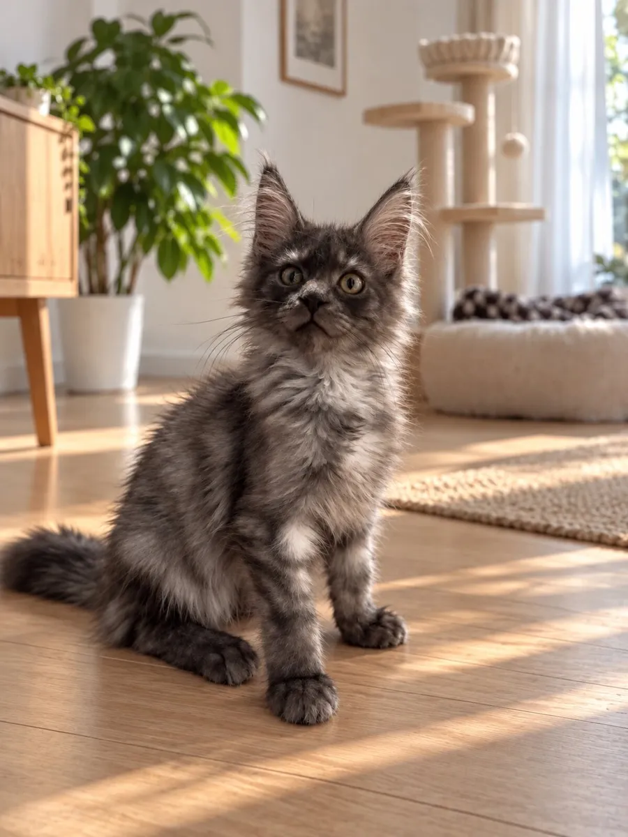 Beautiful Maincoon boy black smoke gene tested - Image 1