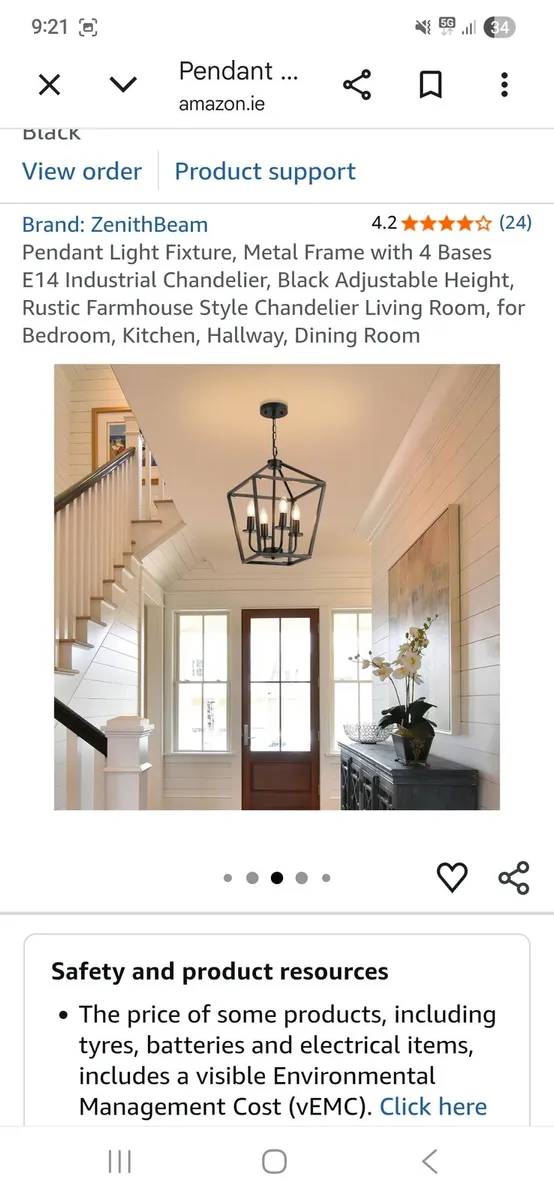 Black pendant light - Image 1