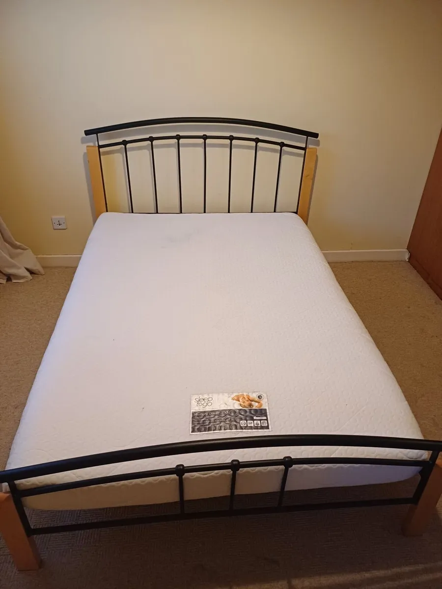 Double Bed Frame with Mattress - Image 1