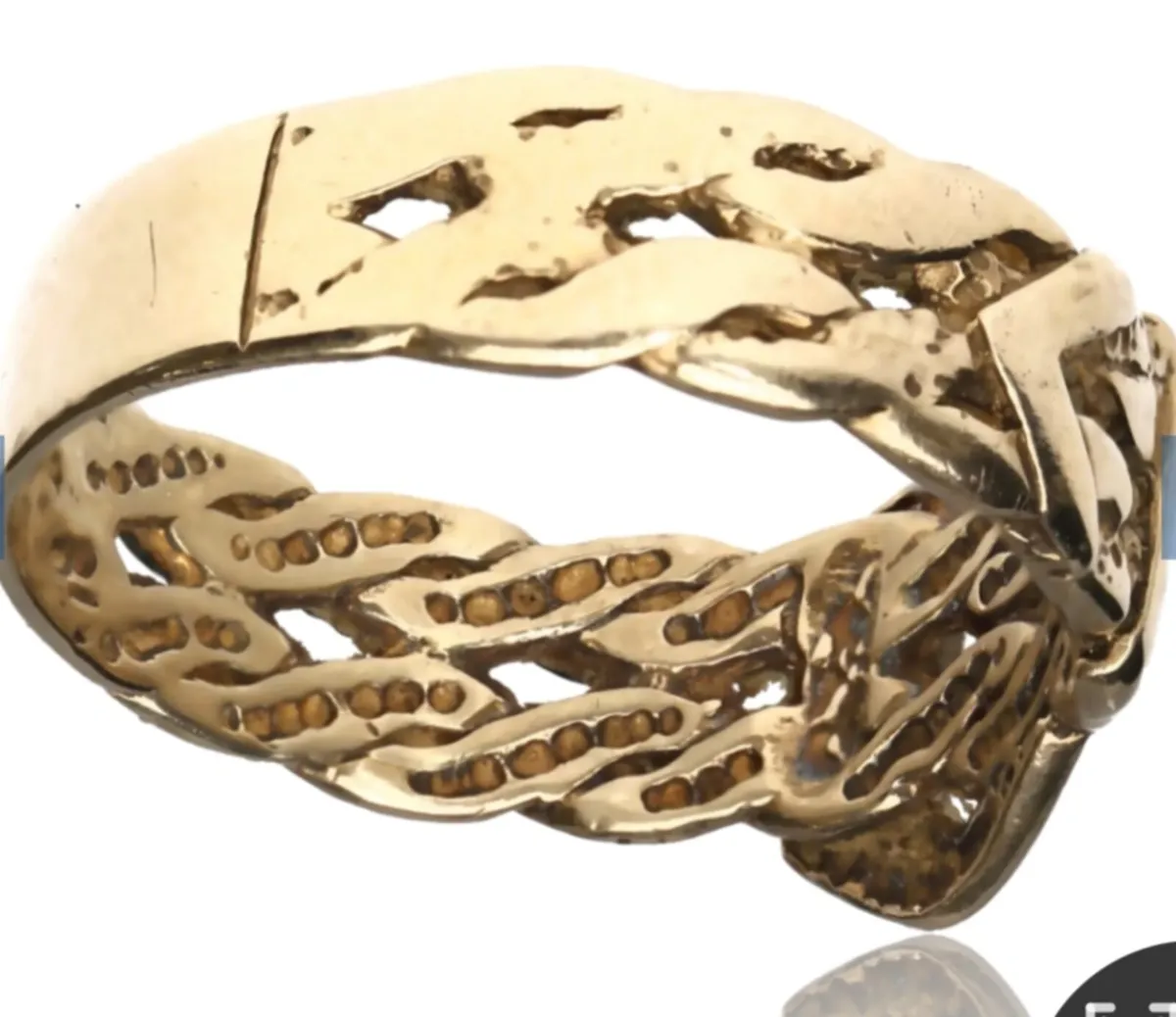 Unisex 9k gold buckle ring - Image 3
