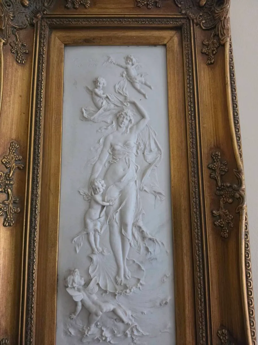 A superb pair of vintage marble plaques - Image 2