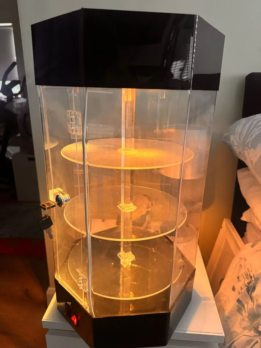 Hexagonal Rotating Lighted Display Cabinet - Image 2