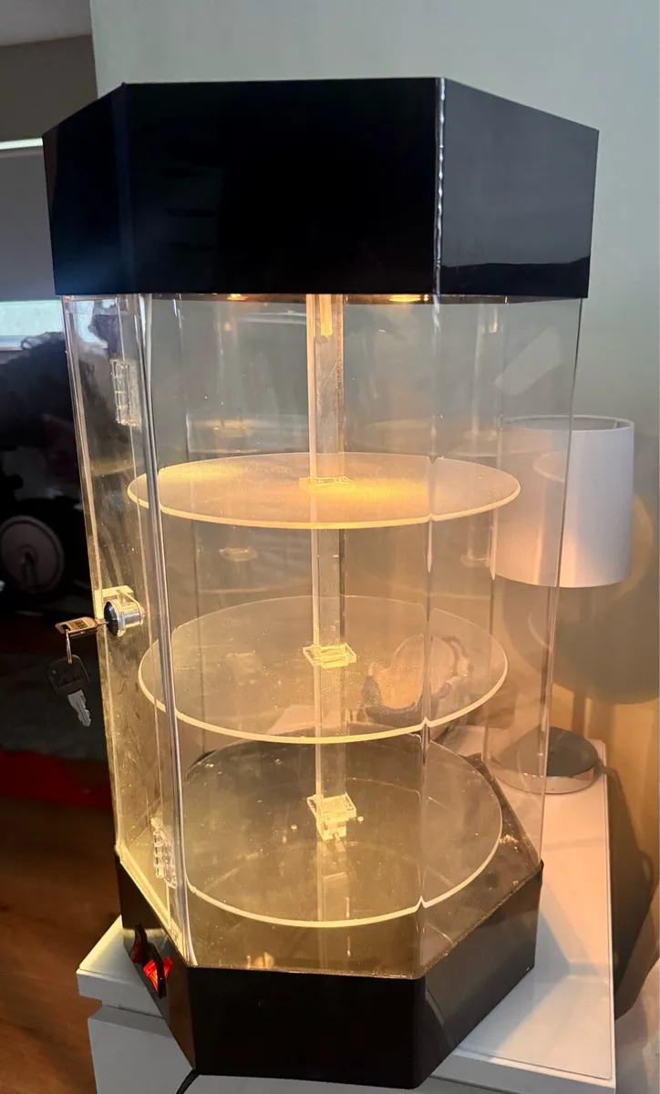 Hexagonal Rotating Lighted Display Cabinet - Image 1