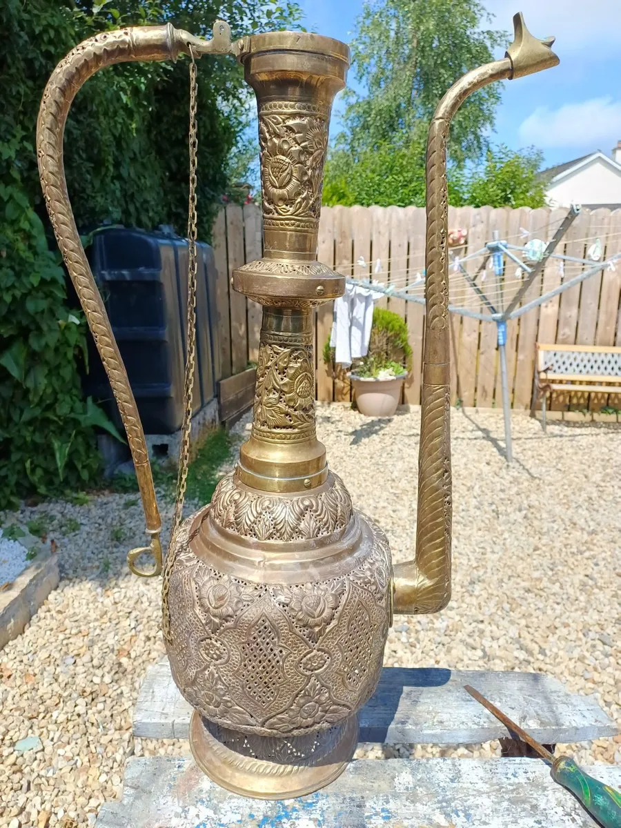 Large Antique Brass Ewer - Image 4