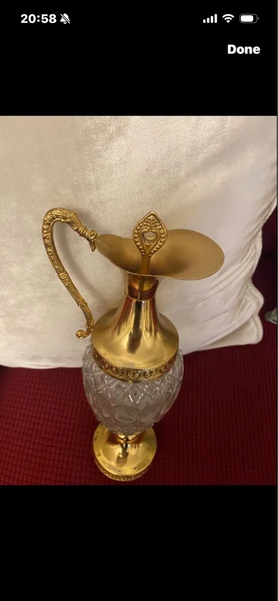 Vintage Crystal Claret Jug - Image 3