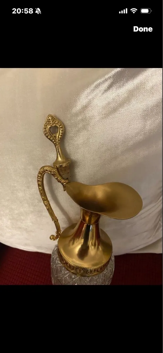 Vintage Crystal Claret Jug - Image 4