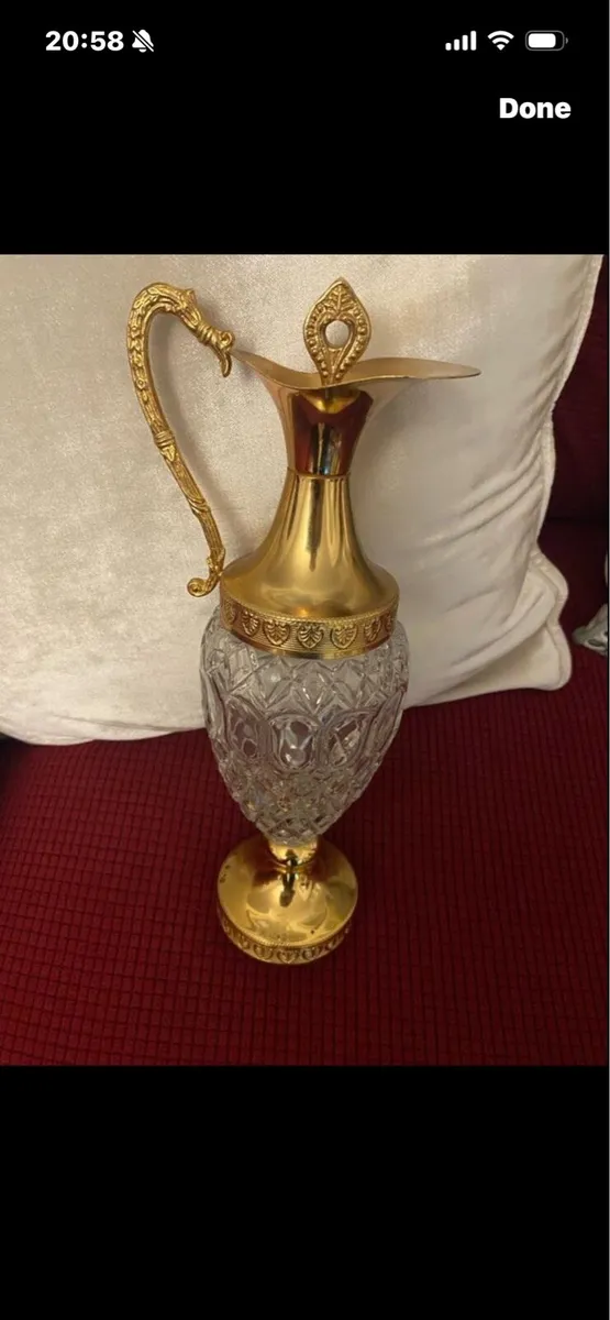 Vintage Crystal Claret Jug - Image 1