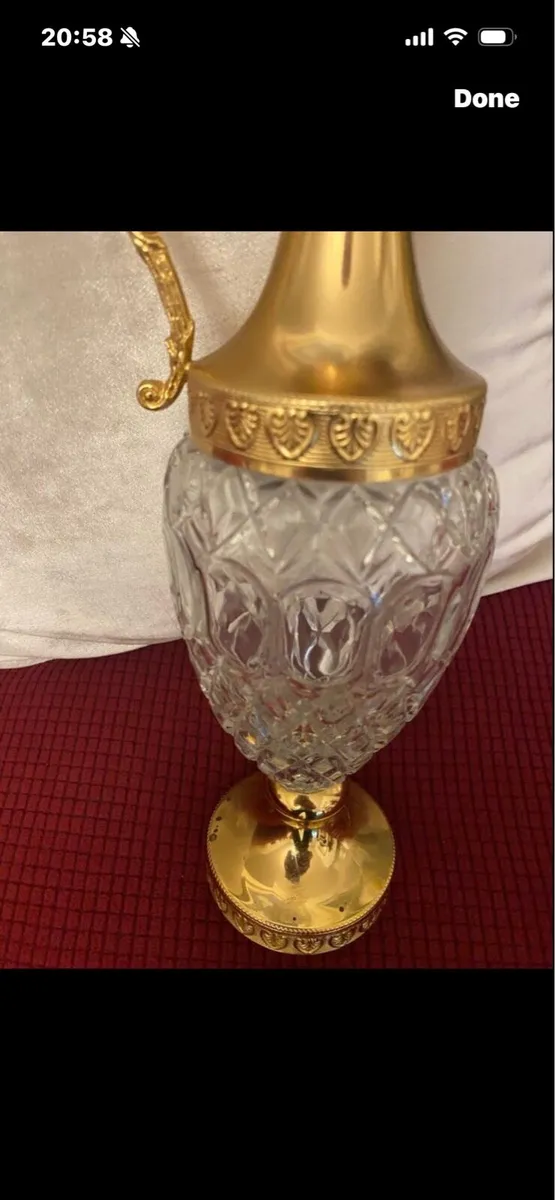 Vintage Crystal Claret Jug - Image 2
