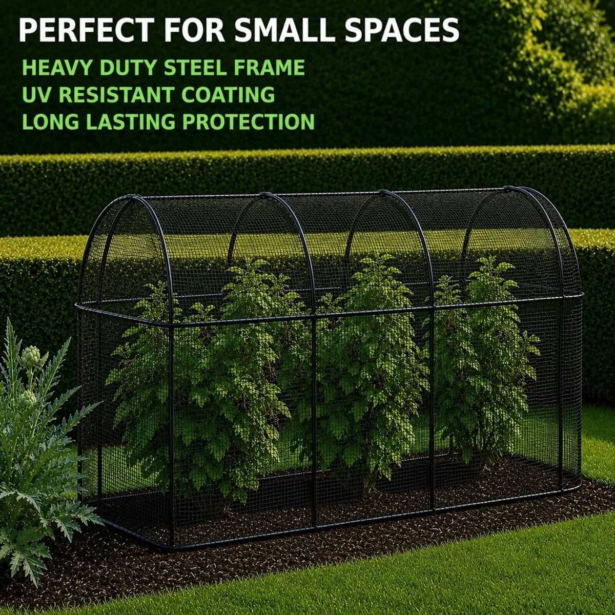 Steel Long Fruit Cage Frame with Bird Netting - Image 4