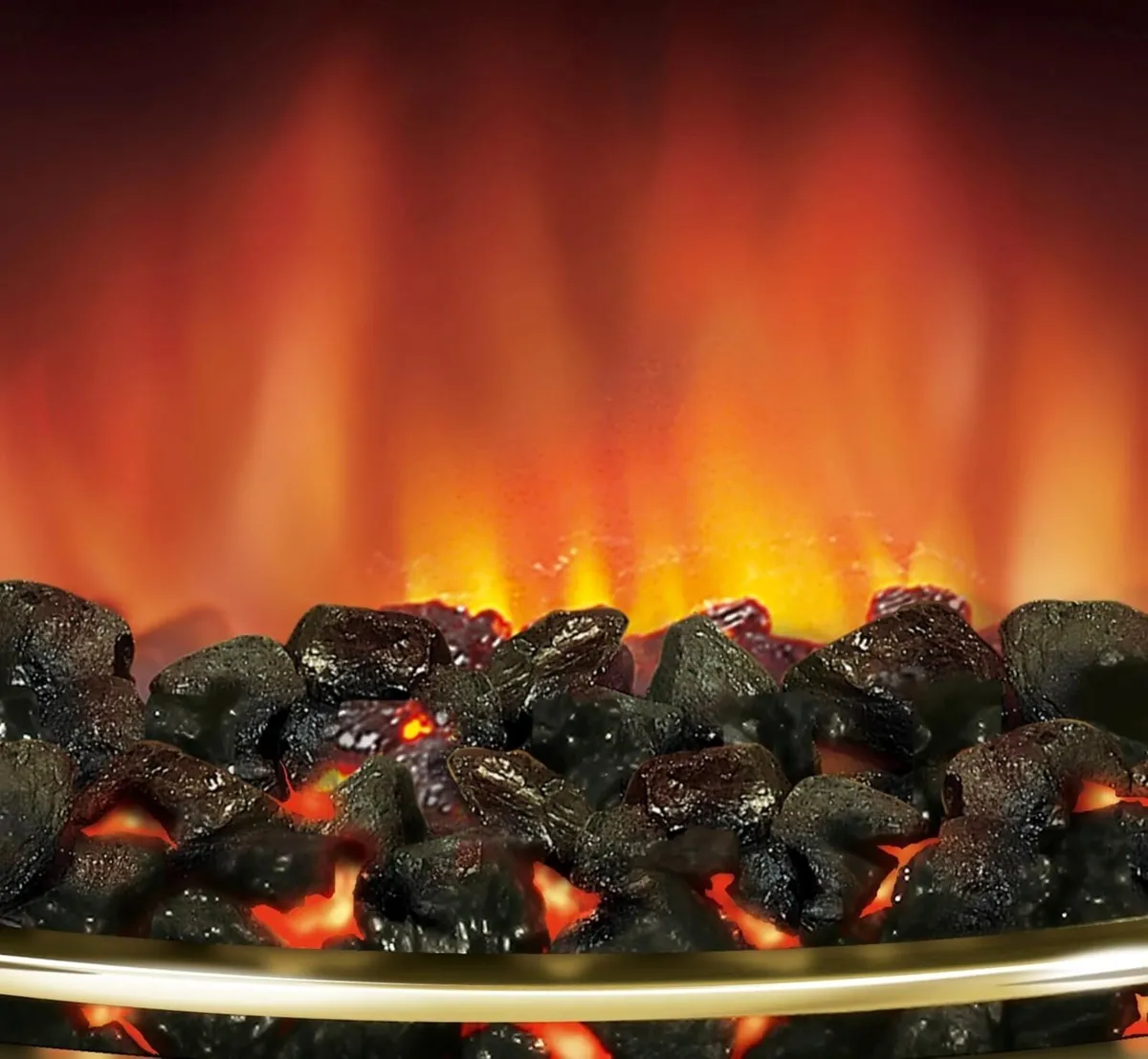 Kansas Optiflame 2KW Inset Electric Fire Brass - Image 3