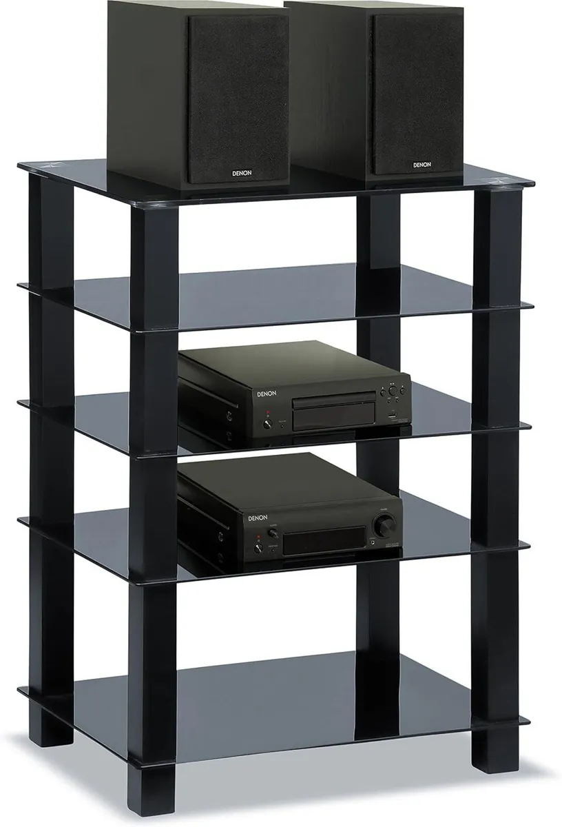 Trinity Gloss 5 Shelf with Legs Flat Screen - Image 1