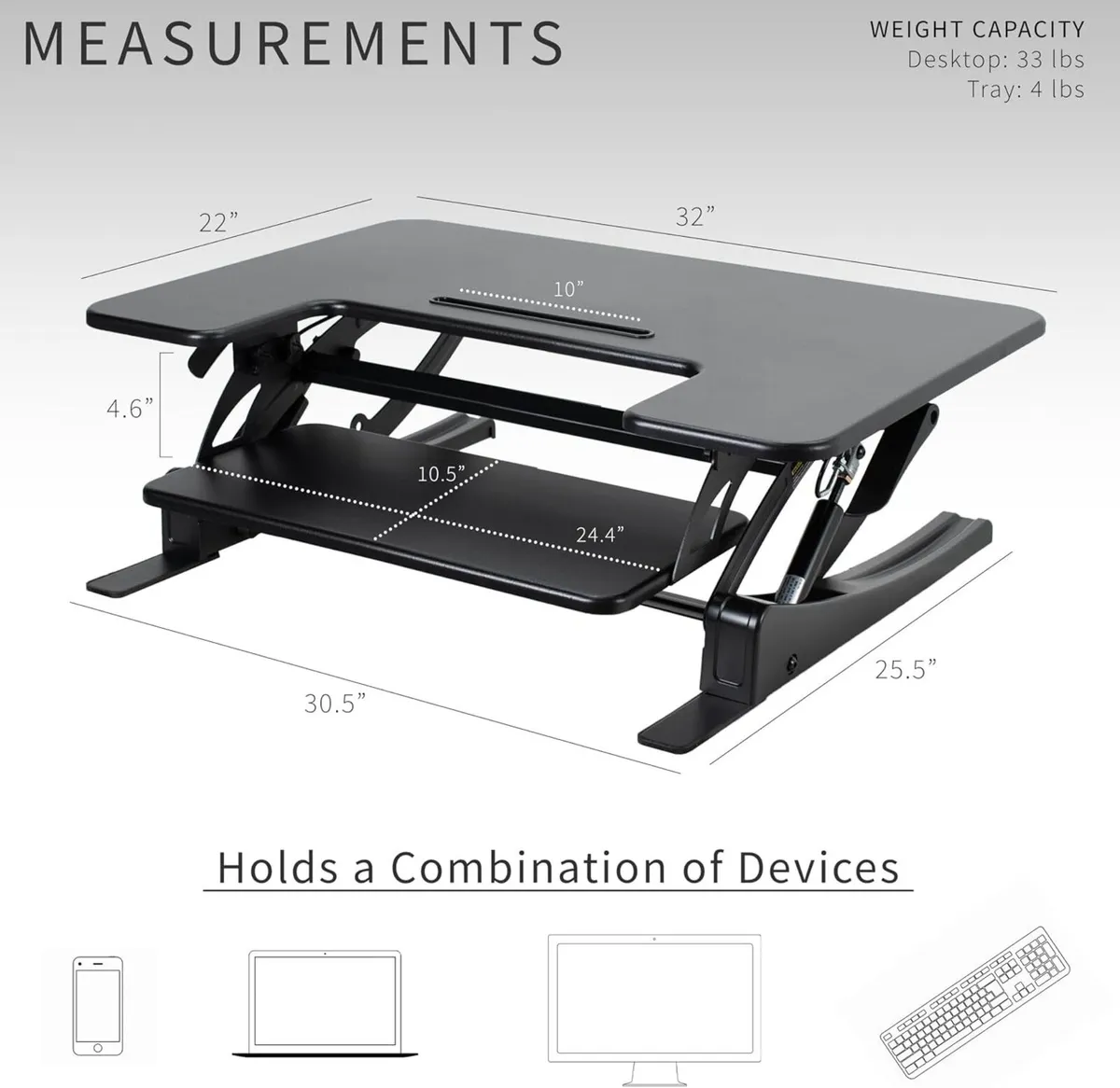 Adjustable Stand Up Desk Converter - Image 3