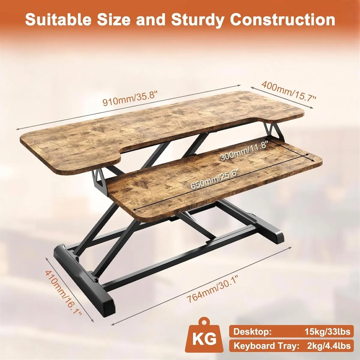 Standing Desk Converter Height Adjustable Sit - Image 3