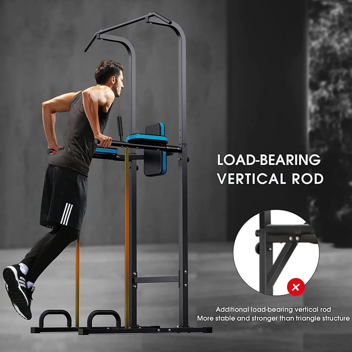 Power Tower Adjustable Dip Station Pull Up Bar - Image 4