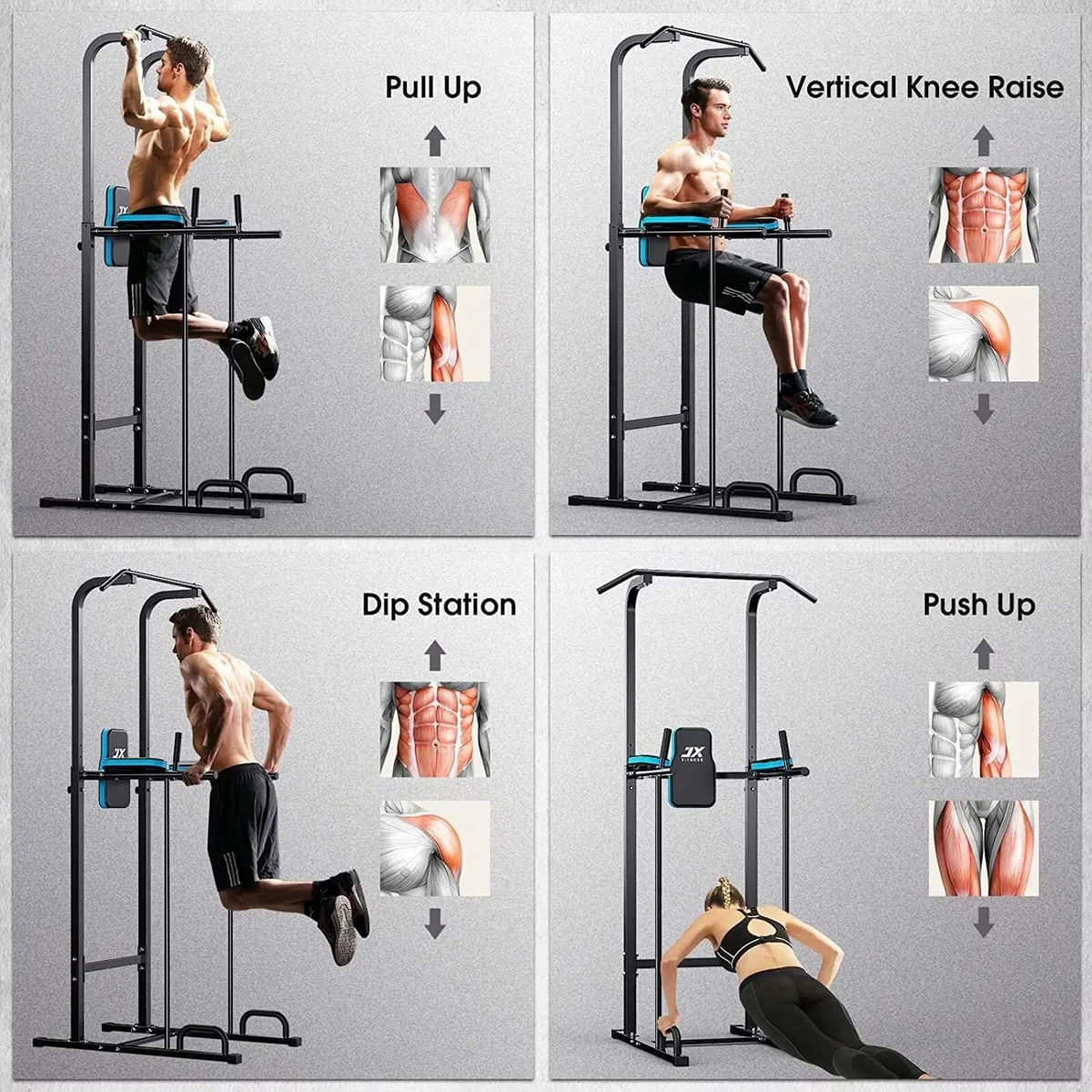 Power Tower Adjustable Dip Station Pull Up Bar - Image 2