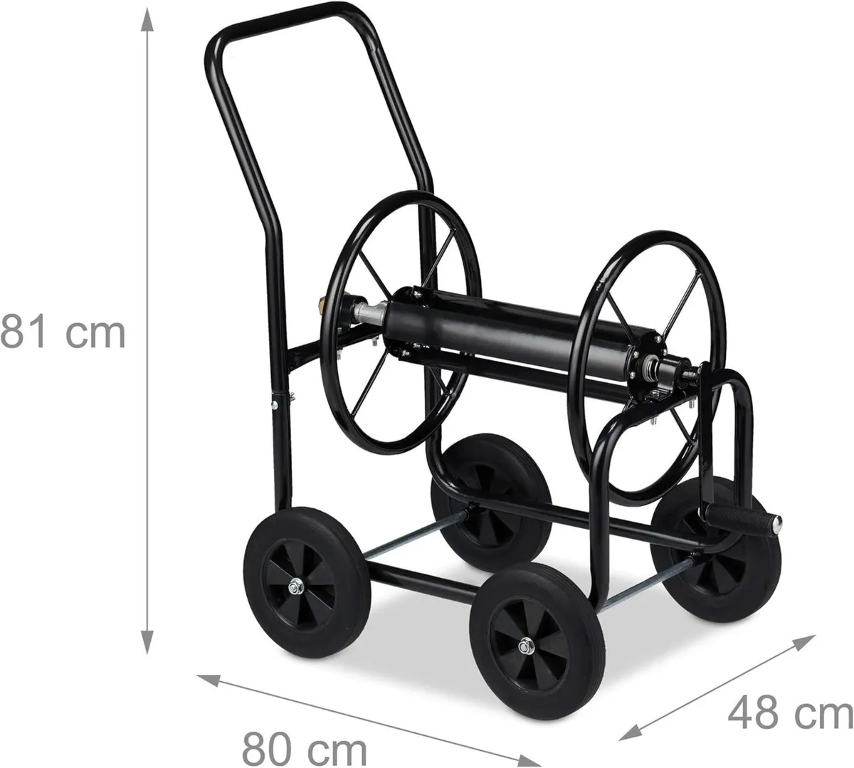 Cart Metal 4 Rubber Wheels Xl Garden Hosepipe - Image 4