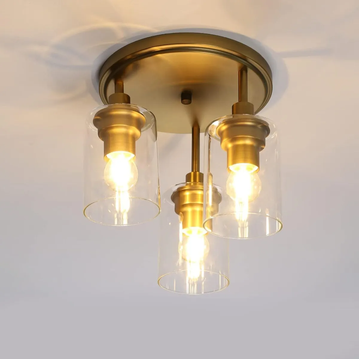 Vintage 3 Way Ceiling Lights Glass Pendant Light - Image 1