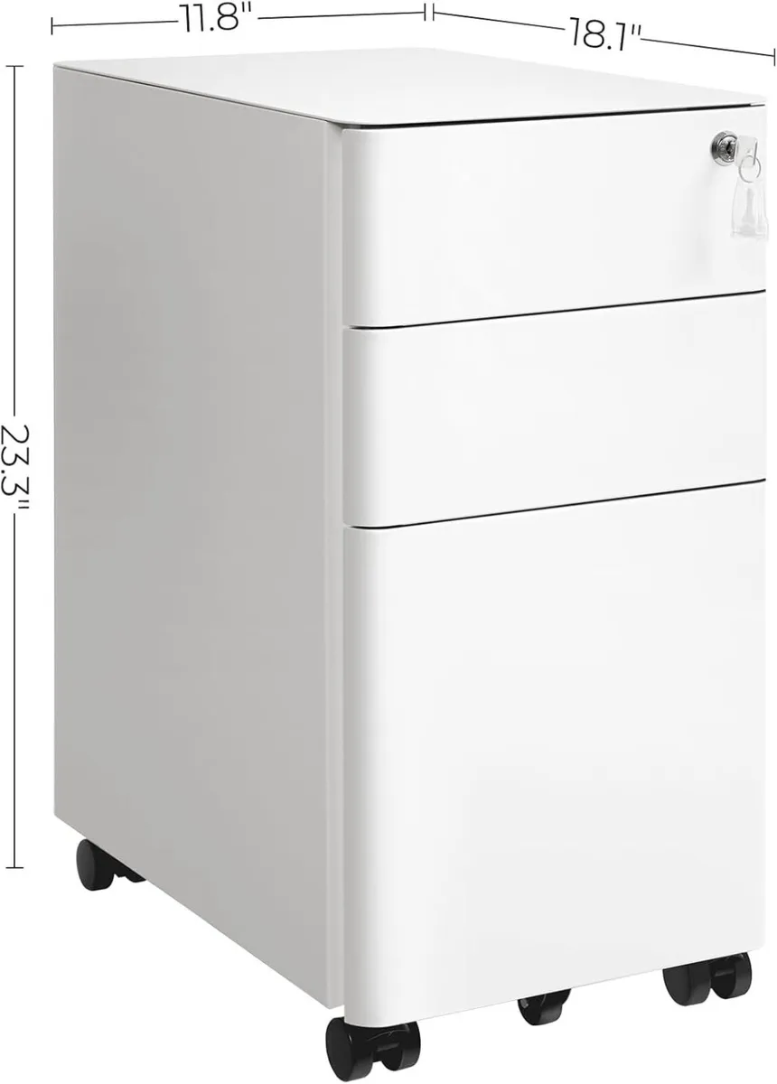 Mobile File Cabinet Office with Wheels and Lock - Image 3