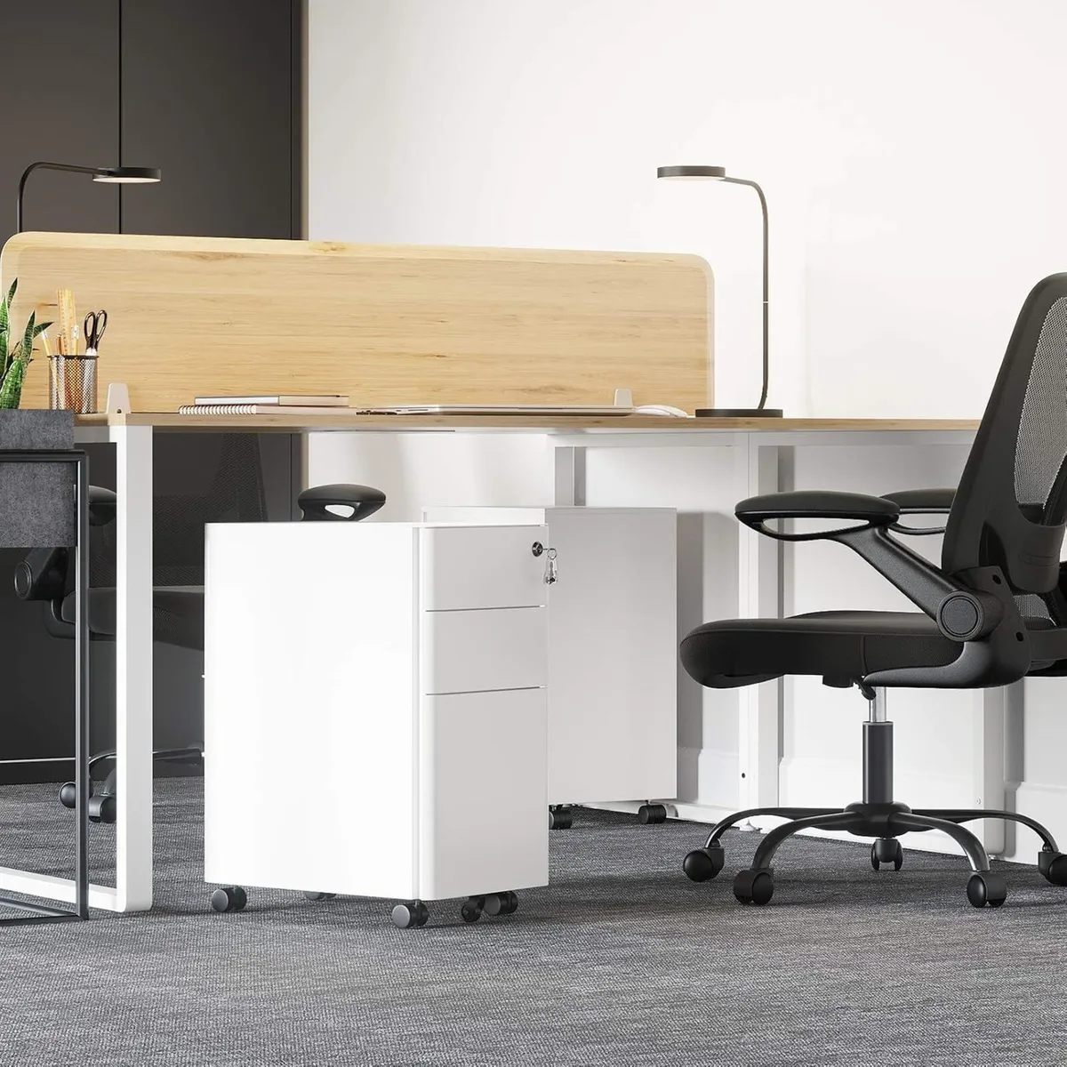 Mobile File Cabinet Office with Wheels and Lock - Image 4