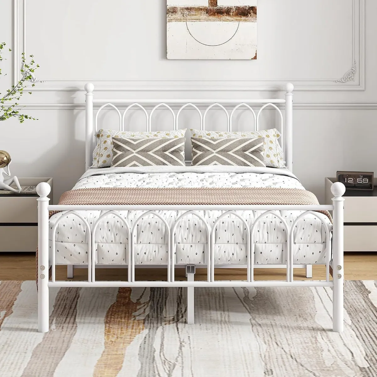 Bed Frame with Headboard and Footboard Metal - Image 1
