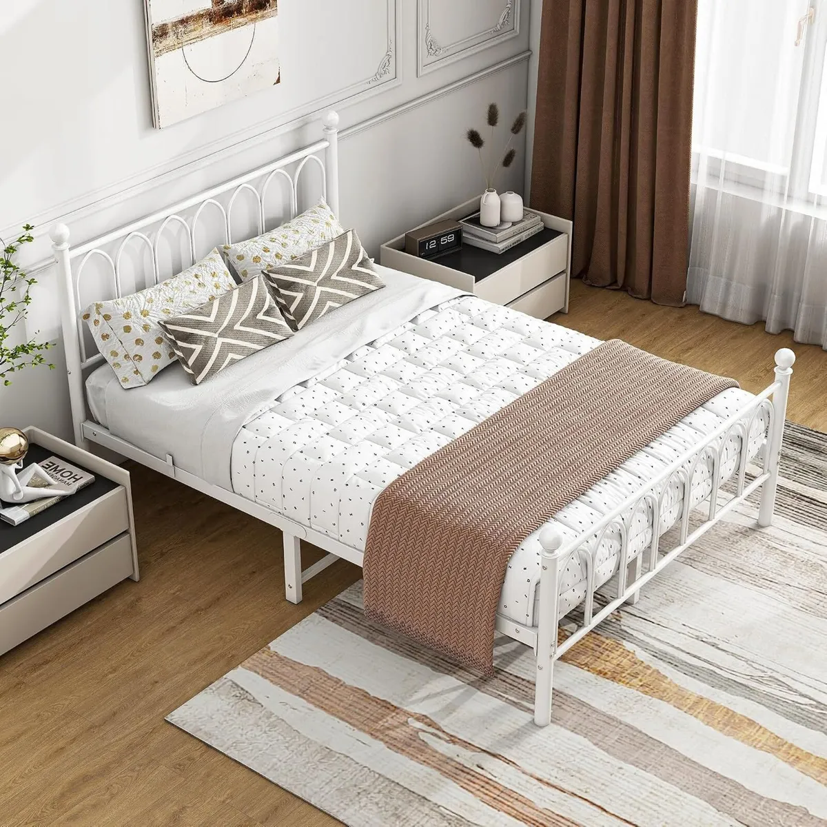Bed Frame with Headboard and Footboard Metal - Image 4