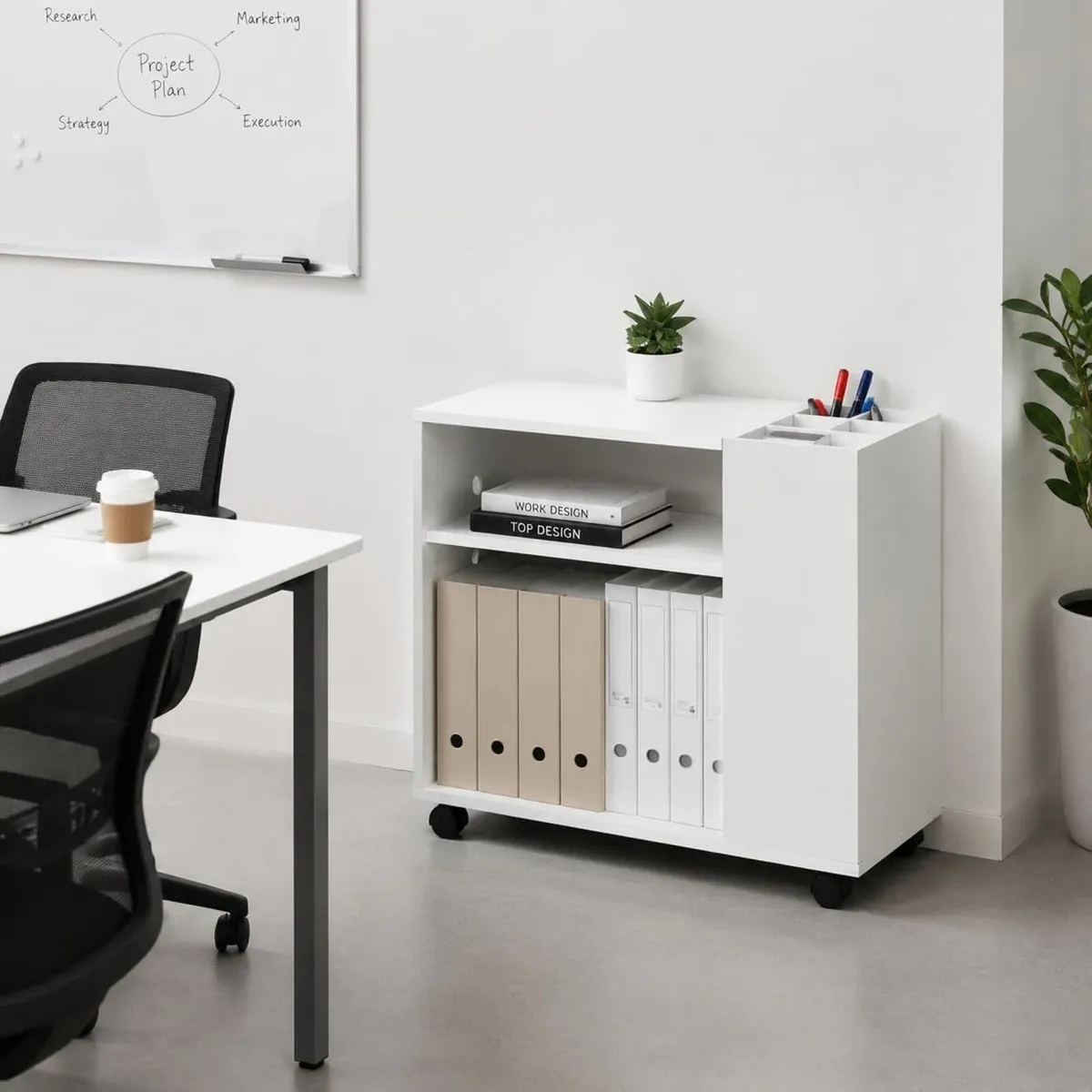 Mobile File Cabinet Lateral Printer Stand - Image 2