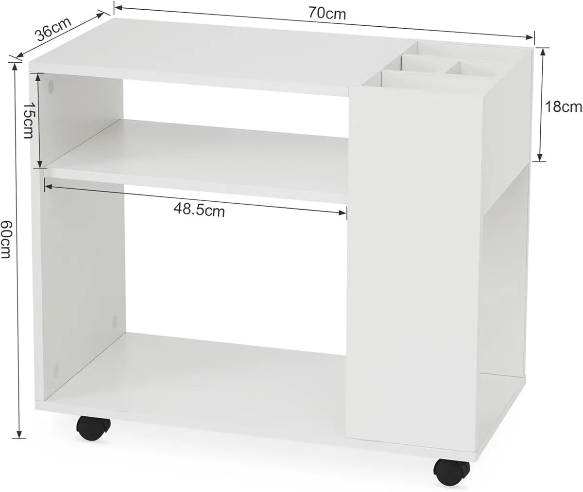 Mobile File Cabinet Lateral Printer Stand - Image 3