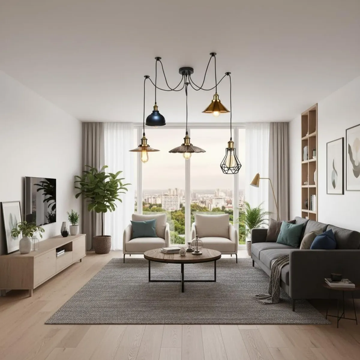 8 Head Spider Pendant Light with Adjustable 2m - Image 3