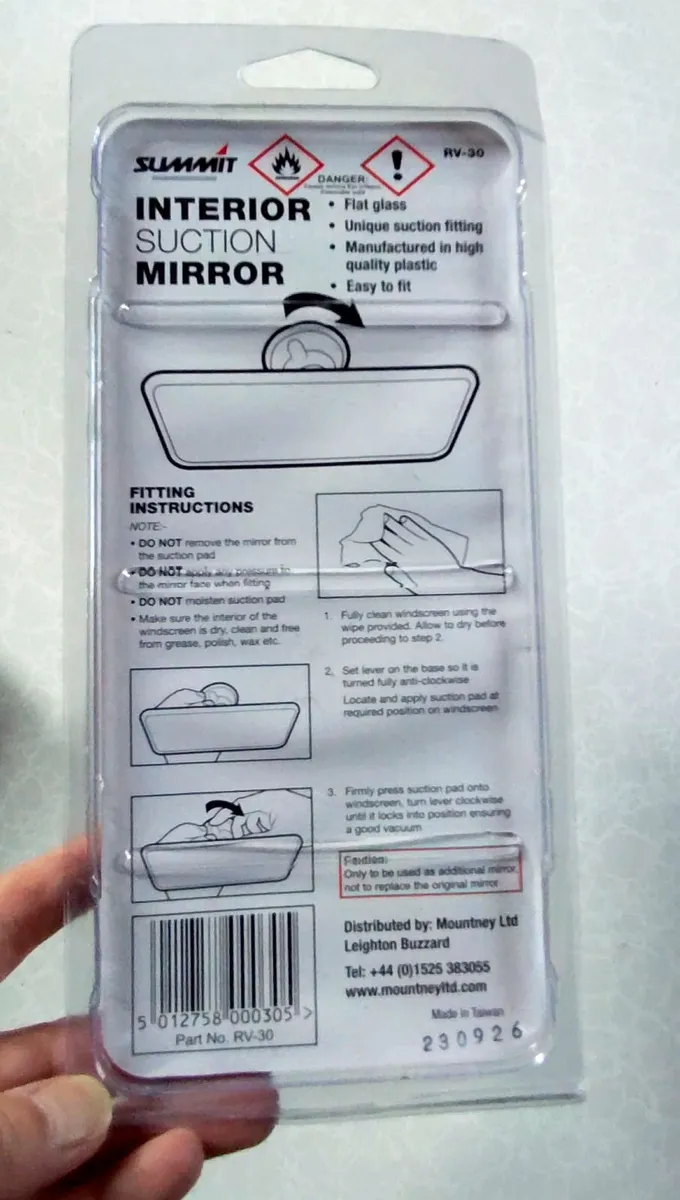 INTERIOR SUCTION MIRROR FOR CAR (NEW). - Image 4