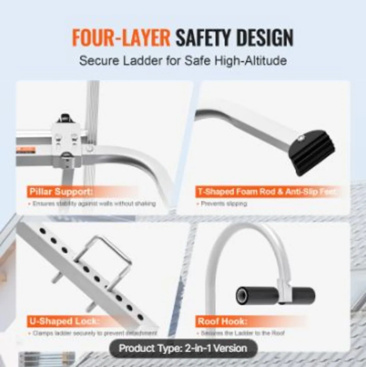 Ladder Stabilizer, 2 in 1 Extension Wall Ladder - Image 4