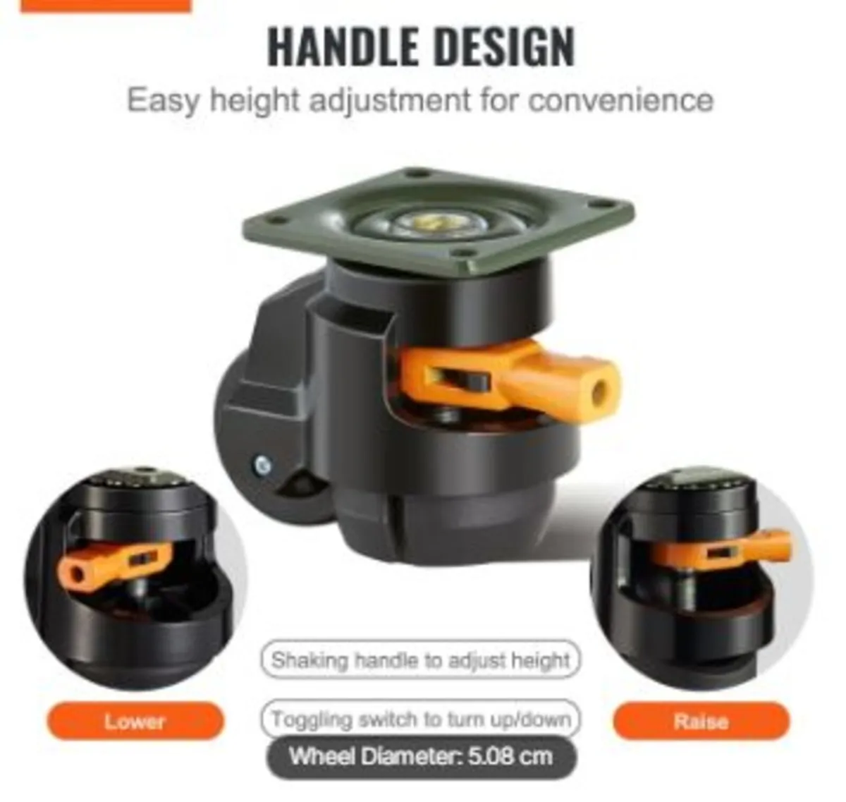 Leveling Casters, Set of 4, 499 kg - Image 2