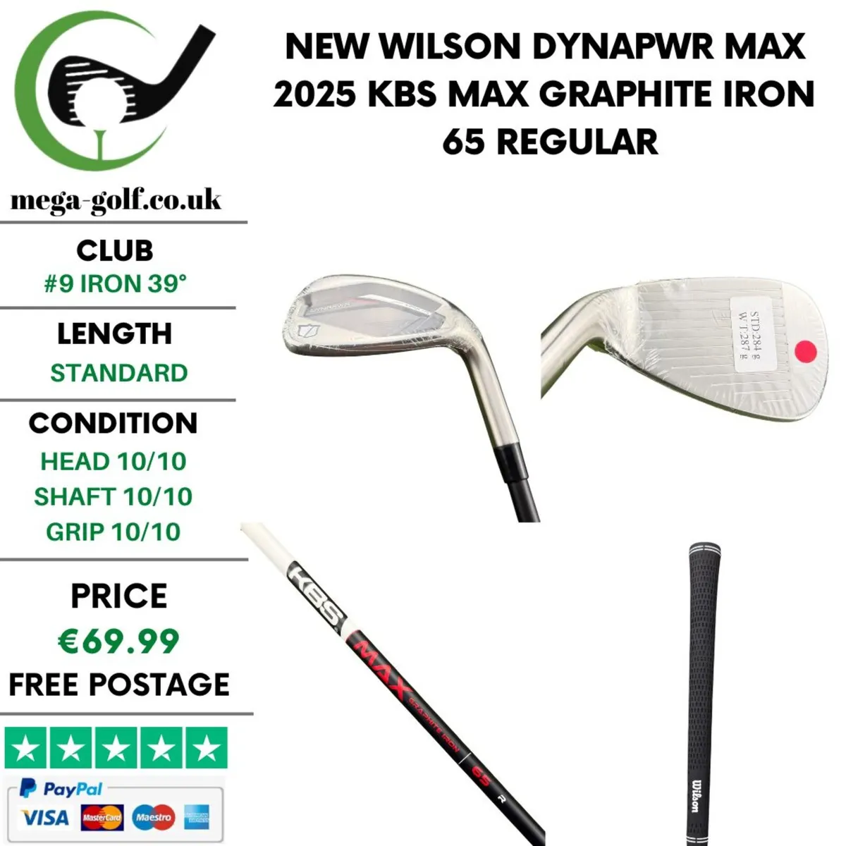 New Wilson Dynapwr Max 2025 #9 Iron 39° / Regular - Image 1