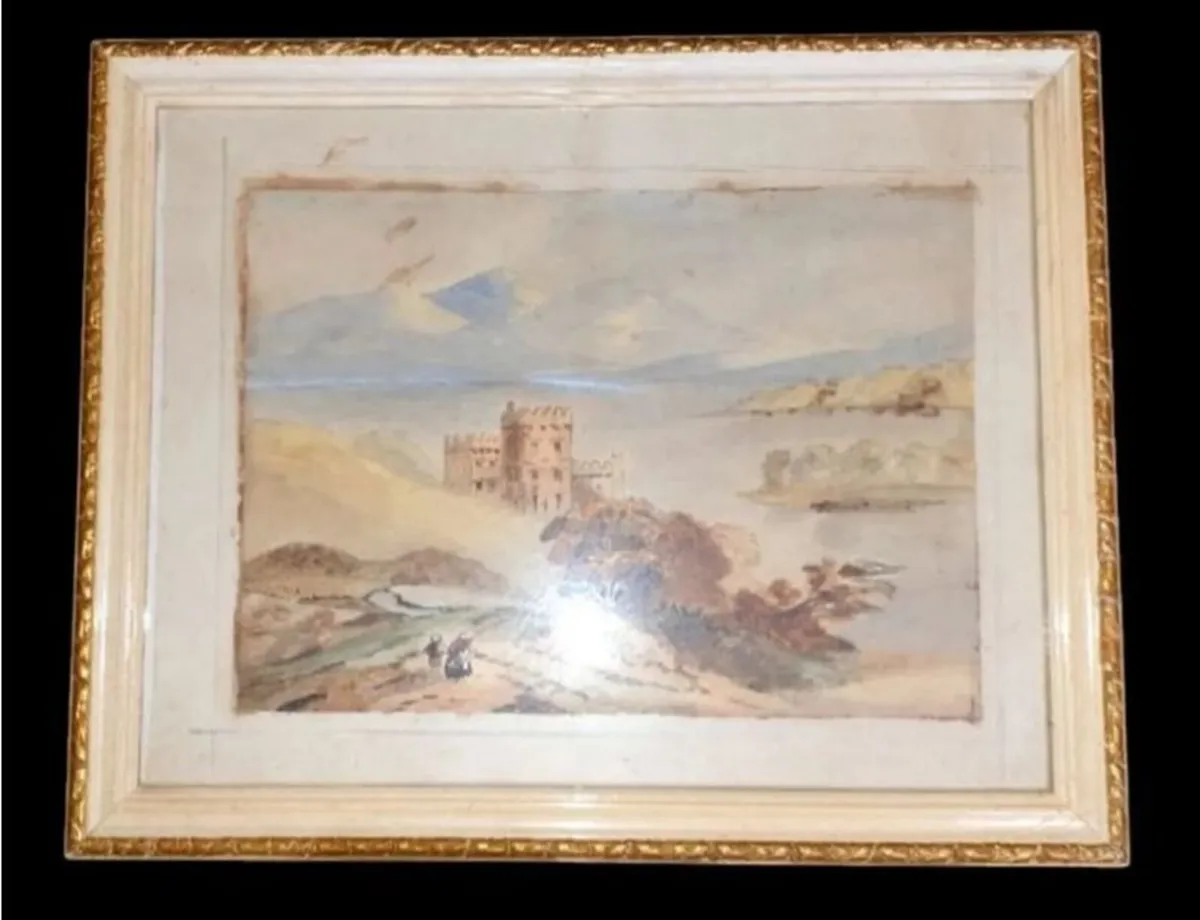 Beautiful 19th-Century Antique Framed Watercolor - Image 3