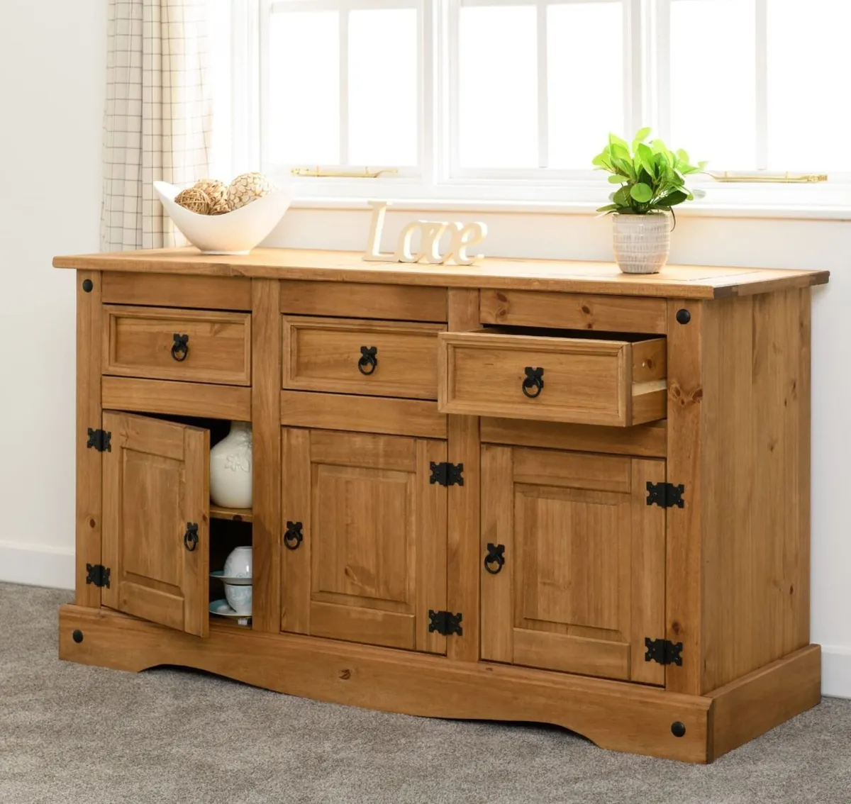 3 door 3 drawer sideboard - Image 1