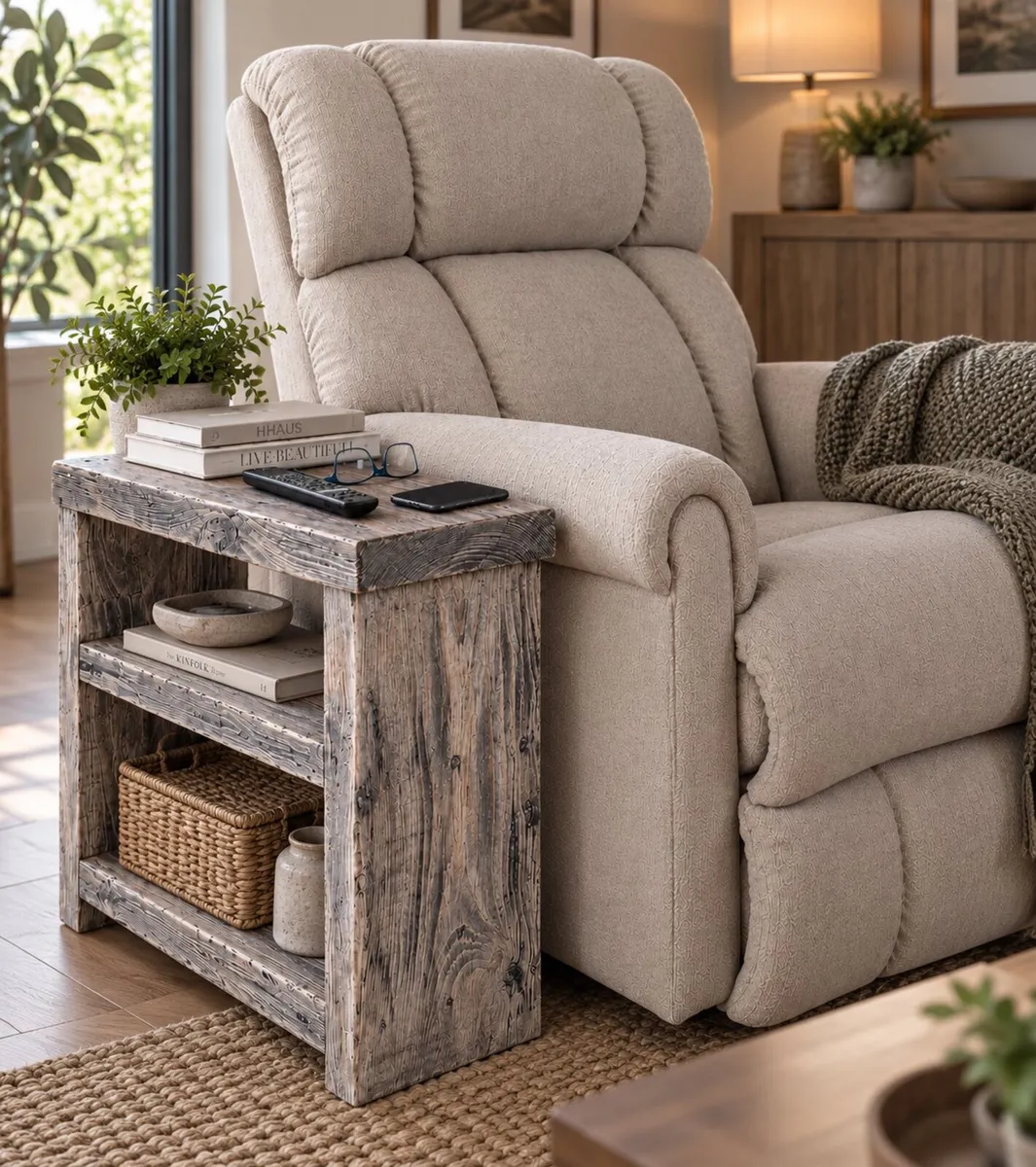 Aged Latin Driftwood effect Sofa Side Table - Image 1