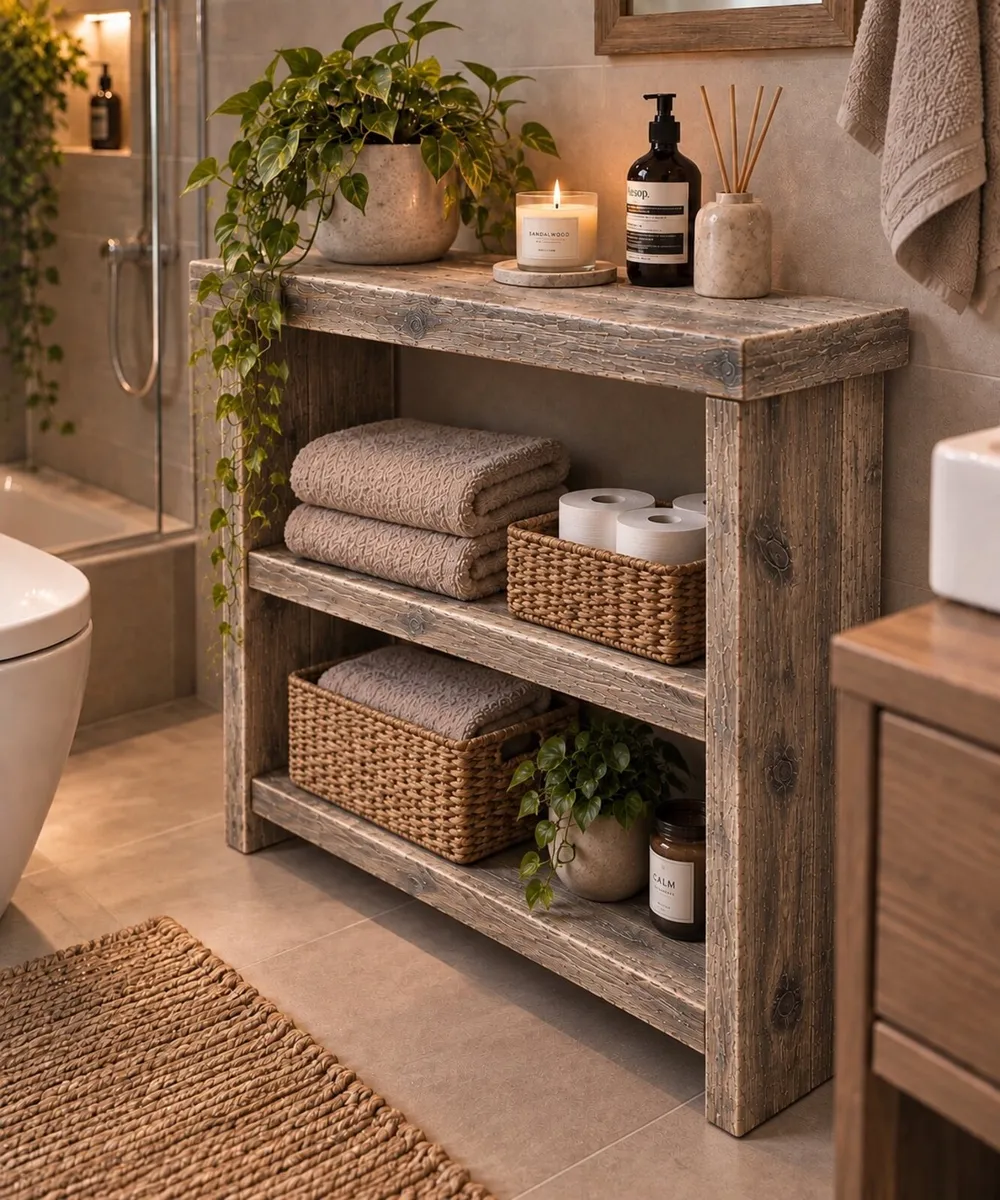 Handmade Aged Driftwood Style Rustic Bathroom Unit - Image 1