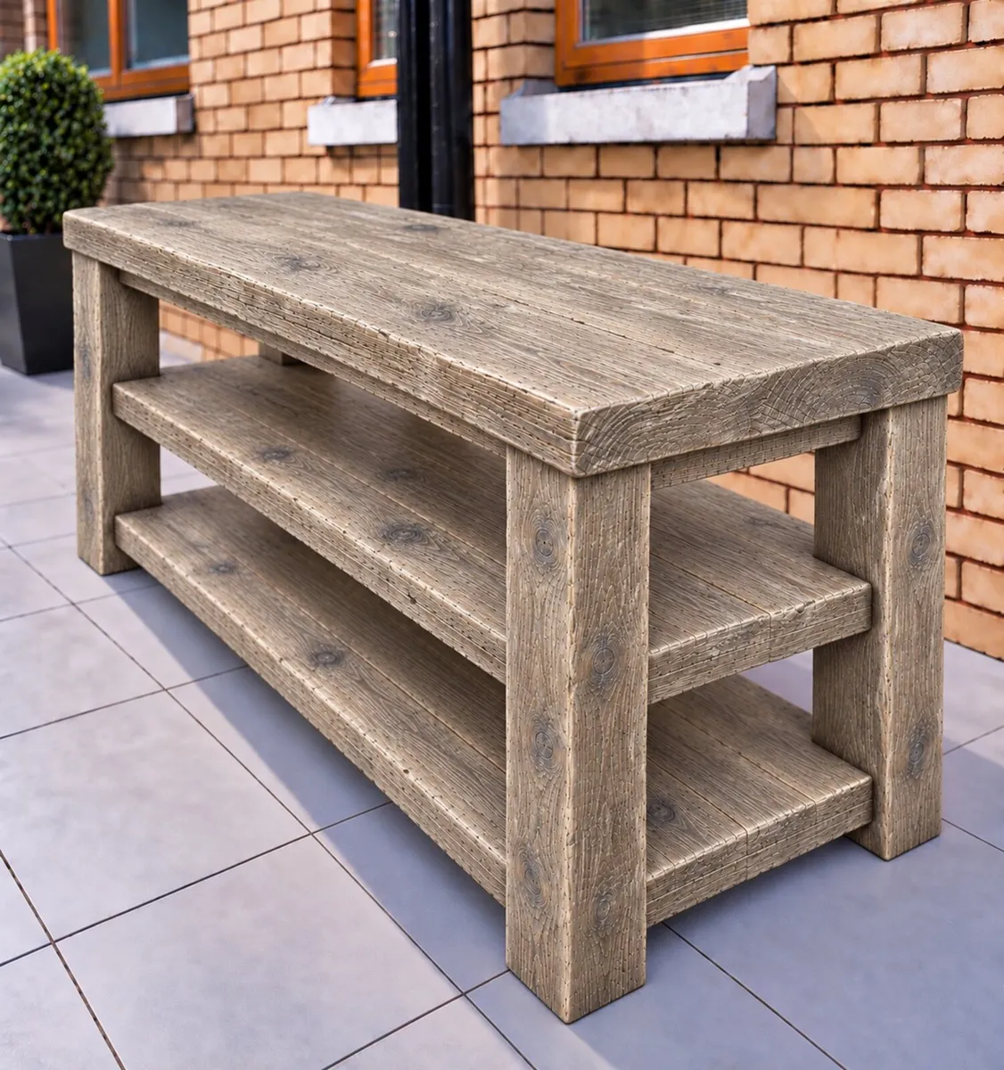 Handmade Aged Driftwood Style Bathroom Vanity Unit - Image 2