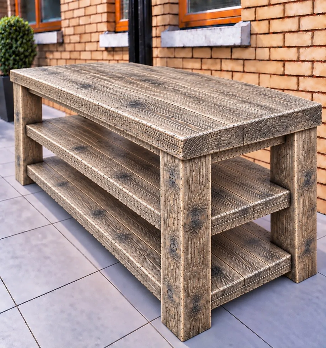 Handmade Aged Latin Driftwood Style Kitchen Island - Image 2