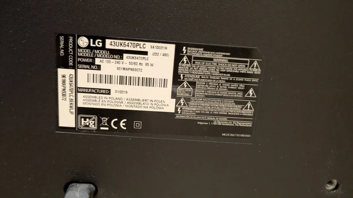 LG 43” 4K UHD Smart TV - Perfect Condition - Image 2