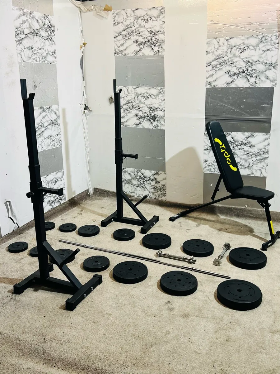 WEIGHTS BARBELL DUMBBELLS RACK STAND BENCH - Image 3