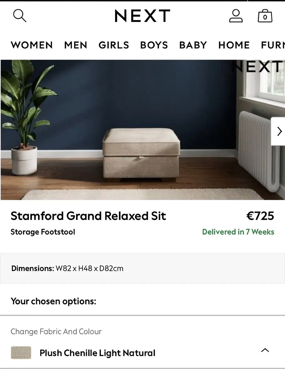 NEXT 3 Seater Sofa + Storage Footstool - Image 3